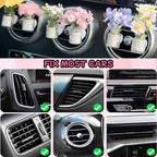 Girl Girly Car Accessories for Women, Cute Car Decor Dashboard Decorations, Cute Flower Air Freshener Vent Clips, Auto Interior Dash Ornament Accessories (yellow gypsophila, small)