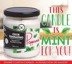 Peppermint Odor Eliminating Highly Fragranced Candle - Eliminates 95% of Pet, Smoke, Food, and Other Smells Quickly - Up to 80 Hour Burn time - 12 Ounce Premium Soy Blend