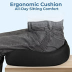 5 STARS UNITED Seat Cushion - Memory Foam Chair Cushion for Tailbone Pain Relief - Ergonomic Support for Coccyx, Sciatica & Butt - Office, Desk & Gaming Chair, Car Seat, Wheelchair, Black