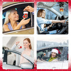 Tallew 24 Pcs Christmas Air Fresheners Bulk Snowflake Candy Cane Snowman Deer Christmas Scented Ornaments Xmas Scented Hanging Ornament for Car Rearview Mirror Accessories