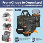 The Original Doggy Bag™ - Complete Dog Travel Bag for Supplies with 2 BPA-Free Travel Dog Bowls & 2 Pet Food Containers - Traveling Kit for Road Trips, Camping, Weekend Away or Doggy Gift: Camo
