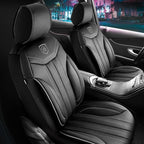 Premium Car Seat Covers Front Seat - Nappa Leather Car Seat Cover for SUV, Cars, Most Pickups, Black-Grey Stitching, Car Seat Protector, Car Seat Covers Front Seats, Car Seat Protector