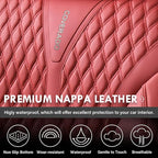 Coverado Car Seat Covers Full Set, Waterproof Nappa Leather Seat Covers for Cars, Front and Back Car Seat Protector, Luxury Car Seat Covers, 5 Seats Universal Red Car Seat Cover Fit for Most Cars