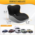 Memory Foam Car Seat Cushion with Lumbar Support, L-Shaped Ergonomic Design for Long Driving, Pressure-Relief Comfort for Car, SUV, Semi Truck & Office Chair
