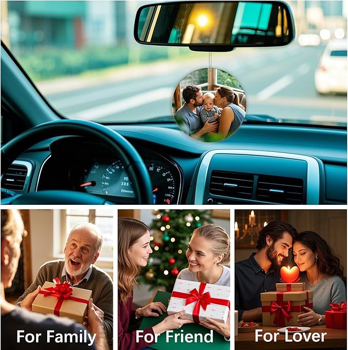 2 PCS Custom Air Fresheners with Picture,Personalized Double Sided Photo Air Freshener for Car with Scents Freshener, Customized Face Air Freshener Car Wardrobe Bathroom Hanging Ornaments