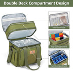 HSHRISH Lunch Box for Men, Large Expandable Tactical Lunch Bag, Durable Leakproof Cooler Bag with Molle Webbing, Lunch Box for Men Work Picnic Trip Camping, 24 Can/16 L, Army Green