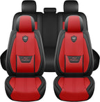 LINGVIDO Car Seat Covers Full Set (5 Seats) - Premium Perforated Nappa Leather, Waterproof Shield, Omni-Adapt Fit SUVs Sedans, Ultimate Family & Pet Protection