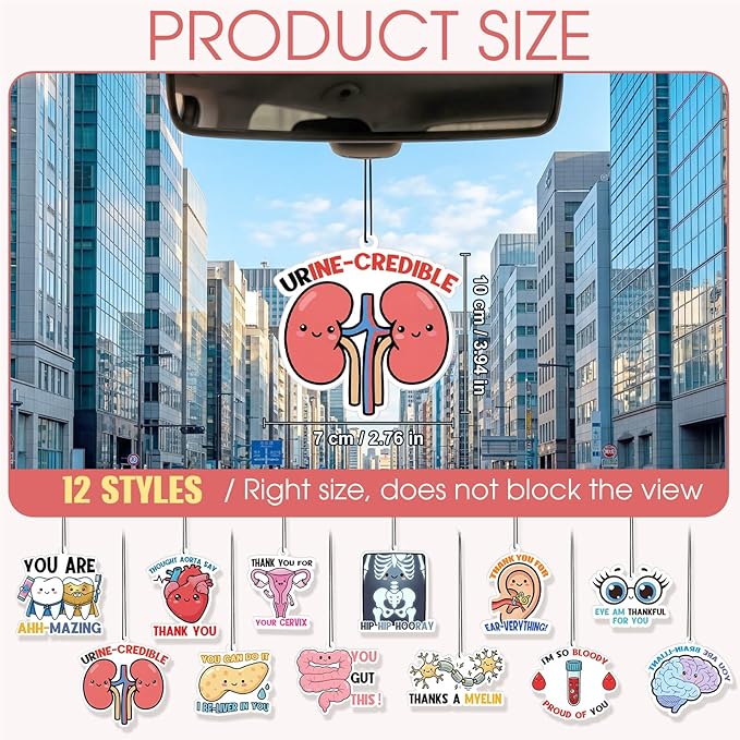 36 Pcs Doctor Day Gifts Bulk Funny Nurse Air Freshener Car Scented Medical Patient Access Week Thank You Hanging Decor Inspirational Team Thank You Gift for Healthcare Medical