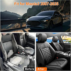 Car Seat Covers Fit for Mazda 3 2007-2025 2026, Premium Leather, Full Coverage Leather Waterproof Breathable Seat Covers, Automotive Seat Protectors, Airbag Compatible(Full Set Seats, Black)