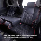 HKZ Fit RAV4 Car Seat Cover Set for 2013 2014 2015 2016 2017 2018 Toyota RAV4 Limited XLE SE Platinum Adventure-Leather(Black+Red)