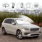 Windshield Sun Shade Custom Fit for 2016-2024 2025 2026 Volvo XC90 Accessories Foldable Sunshade Sun Blocker Protect Car from Sun Rays & Heat Damage Keep Car Cooler