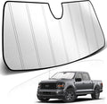 KUST Windshield Sun Shade for Ford F150 2021-2025 2026 Foldable Thicken Window Sunshade UV Protection Keep Cool Sunshield Easy Install Sun Visor Accessories Aluminum Film