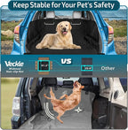 Veckle SUV Cargo Liner for Dogs, Water Resistant Dog Trunk Cover with Side Flap Protector 2 Large Pockets Pet Seat Cover for SUV Sedans Vans with Bumper Flap, Non-Slip, Large Universal Fit, Black