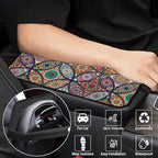 Geometric Mandala Universal Armrest Cover Pad, Car Center Console Cushion Pad, Protect from Pet Claws, Dirt, and Sticky Fingers, Comfortable Car Decor Accessories Fit for Most Cars, Vehicles, SUVs