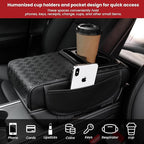 Car Armrest Center Console Cover with Cup Holder 2 Storage Box for Rear Seat Armrest Middle Console Cover 2.95 in Tall Relax Muscles Design, Ideal for Family Trips, Multi-Functional Center Console