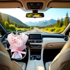 Pink Mini Dried Flowers Bouquet for Car Air Vent Clips, Car Air Outlet Perfume Decoration FlowerVent Clips Air Fresheners Interior Accessories Automotive