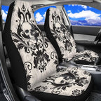 Halloween Skull Car Seat Cover Anti-Slip Back Fabric Haunted House Automobile Front Seat Covers Easy to Install Car Interior Automotive Accessories Suitable for Cars, SUV and Trucks