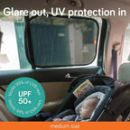 Baby Uma Car Window Shades (2 Pack) - 14.2″ x 21.3″, UPF 50+ Car Window Covers, 99% UVB + 94% UVA Protection, Static Cling Sun Shade with Travel Bag (Medium)