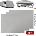 Tuszom 900D 3PCS (28.5" L*19" W) RV Cover Repair kit Waterproof Heavy Duty Self-Adhesive Canvas Patch Repair kit for Boat Cover RV Cover