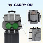 Modoker Dog Travel Organizer with 2 Collapsible Bowls for Supplies & Accessories, Airline Approved Dog Tote Pet Travel Bag with 2 Travel Food Container