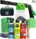 Wontolf CWK188 Car Wash Kit with Foam Gun, Car Wash Soap, Interior Detailer Cleaner, Wheel Cleaner, Car Care Cleaning Detailing Kit for Cars Trucks RVs SUVs Motorcycles (Works w/Garden Hose), 10 Items