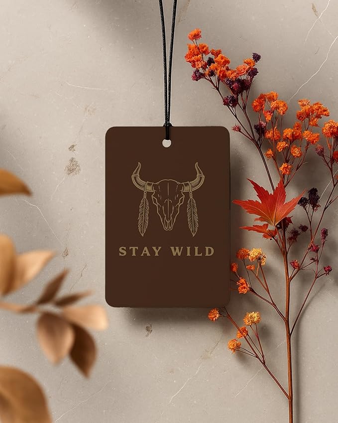 Western Car Air Freshener 4 Pcs Coconut Scented, Howdy Long Live Cowgirls Cow Skull Car Accessories Mirror Decor for Women, Beige Western Hanging Air Freshener for Cars Closet Drawer Books