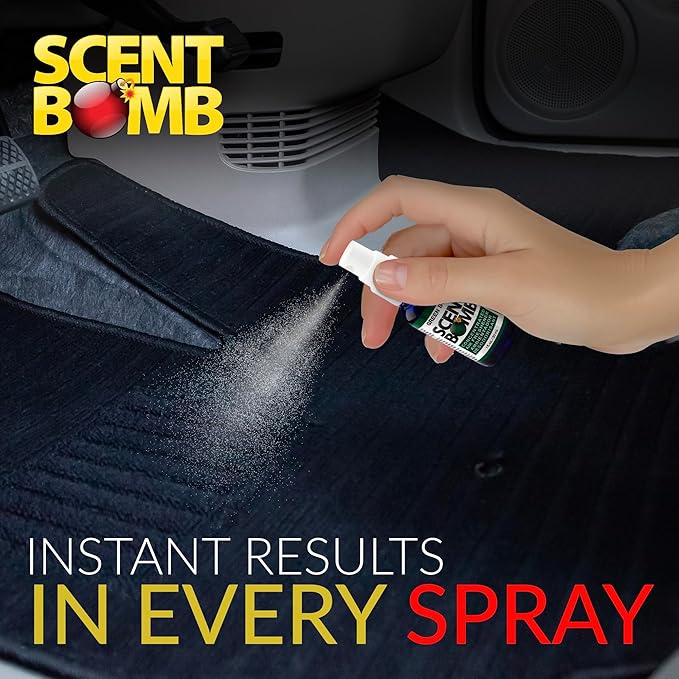 Scent Bomb Air Freshener Spray, Long-Lasting Odor Eliminator - Effective Deodorizer for Home & Car, Fresh Room Spray for Kitchen, Bathroom & Smell Neutralizer - 1 oz Pack of 4, Green Bomb Scent