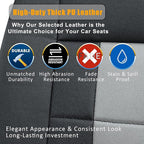 Champlus Car Seat Covers, Premium Leather Ultra Comfort and Thick 2 Front Seat Covers Racing Design, Universal Fit Automotive Sedan Cars, SUVs, Trucks, Mini Vans, Airbag Compatible, Easy to Install