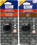 Ozium Membrane Car Vent Clip AC Air Fresheners Car Air Freshener and Car Odor Eliminator (Caribbean Breeze + Vanilla, 2 Packs Combo Kit)