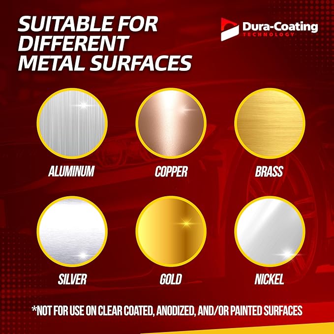 DURA-COATING TECHNOLOGY, Blue Premium Metal Polish - Perfect Brightener and Scratch Remover for Aluminum Wheels, Diamond Plate, Stainless Steel, Copper, Brass, & Nickel - (16 Ounce Bottle)