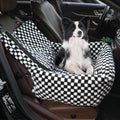 Dog Car Seat for Small Dogs,Medium Dog Car Bed with Detachable Washable Cover,Pet Puppy Booster Cars Seats with Safety Belt Up to 30 lbs(Grid Black)
