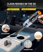 Car Vacuum Portable Cordless, 35000PA High Power Suction & Blower, Wireless Handheld Vacuum Cleaner for Car, Home, Office, Pet(Abyssal Black)