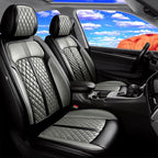 Fit HR-V Car Seat Covers for Honda HRV 2016-2025 2026 LX/EX/EXL/Sport - Full Coverage Leather, Airbag Compatible, Breathable Waterproof All Weather Seat Protector, Full Set, Black+Gray
