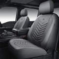 CAR PASS 3D Foam Mesh Leather Car Seat Covers Front Seats, Grey Breathable Front Seat Cover for Cars, Comfortable Universal Fit for SUV Truck Sedan Automotive Anti-Slip Airbag Compatible, Pure Gray