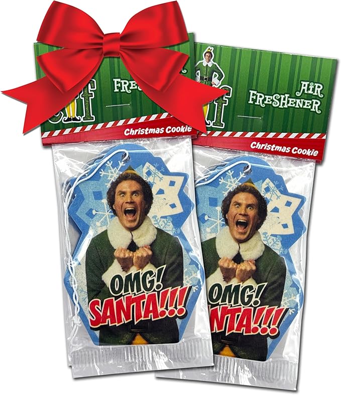 Elektroplate Elf Movie OMG Santa Automotive Air Fresheners for Vehicles | Christmas Cookie Scent (6-Pack) | Made in the USA