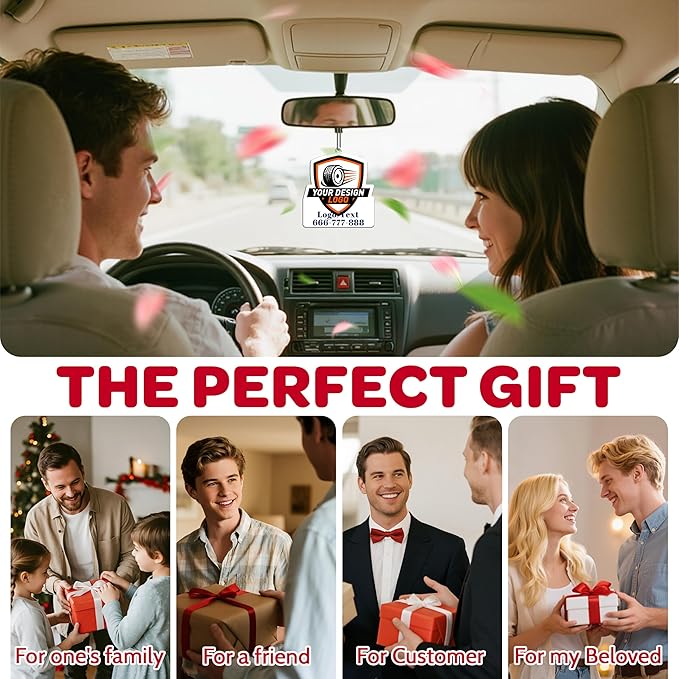 Bemaystar Custom Air Fresheners with Picture - Personalized Photo Logo Text Air Freshener, Customized Air Freshener for Car Branding Business Events