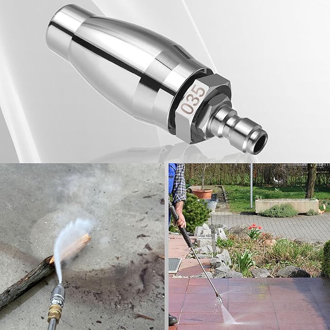 JOEJET Turbo Nozzle Pressure Washer, Rotating Pressure Washer Nozzle with 1/4" Quick Connect, 7 Spray Nozzle Tips with Nozzle Holder, 3000 PSI, Orifice 3.5
