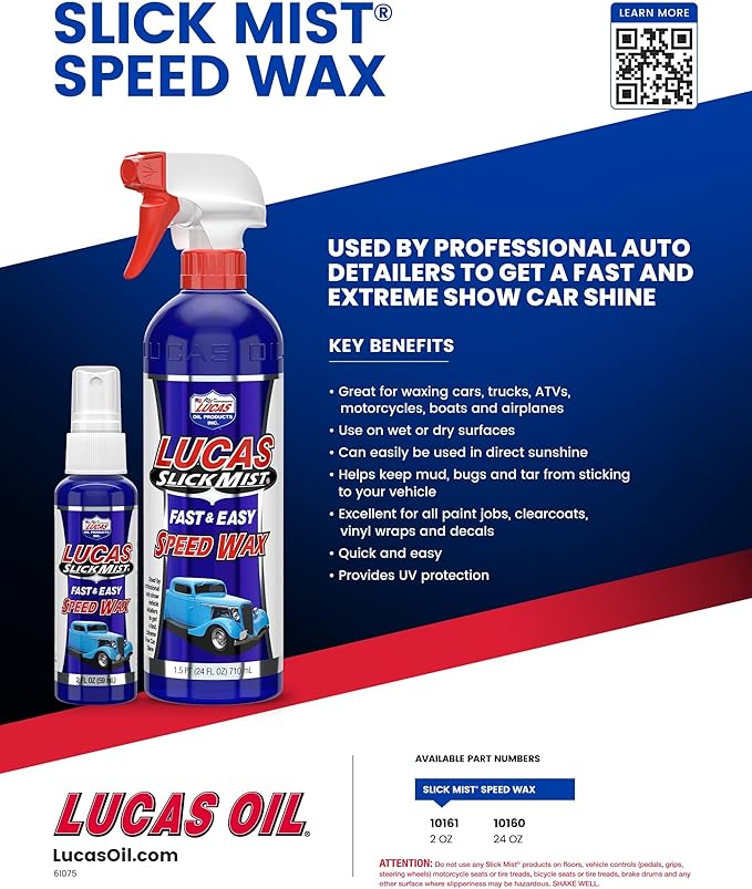 Lucas Oil 10160 Slick Mist Speed Wax - 24 Ounce