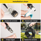 Pressure Washer Drain Jetter – Sewer Jetter Kit for Pressure Washer 100ft 1/4 Inch NPT Hose Nozzles and Adapter 5800PSI Clears Clogs in Pipes & Sewer Lines