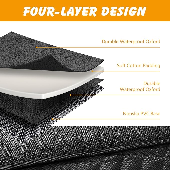 Dog Car Seat Cover for Back Seat, 600D Waterproof Pet Hammock with Mesh Window and Side Flaps, Anti-Slip Dog Seat Protector for Cars, SUVs, Trucks, Scratchproof Easy-Clean