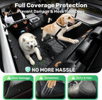 Zanch Heavy-Duty Dog Car Seat Cover, Flat Solid Back Seat Extender for Multi Large Dogs, Hard-Base Supports 450 lb, Waterproof Scratchproof Hammock Protector, Standard for Cars, SUV, Trucks, Orange