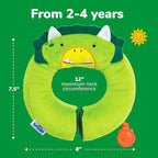 Trunki Kid's Travel Neck Pillow and Chin Rest | Support Sleepy Heads in The Car Seat, Plane, Bike or Pram | Yondi Small Dudley Dinosaur (Green)