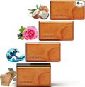 Car Air Freshener, Wood Air Freshener, Car Odor Eliminator for Visor Clip, 4-Pack Variety Scent Refill, Long Lasting - CLIP INCLUDED (Teak-Cabana-Ocean-Black Currant Rose)
