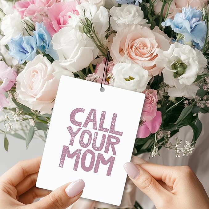 Mancheng-zi Funny Call Your Mom College Dorm Air Freshener 3Pcs, Back to School College Girls Gifts Air Freshener Hanging for Dorm Cars Closet Drawer or Books, Pink Funny Dorm Decor