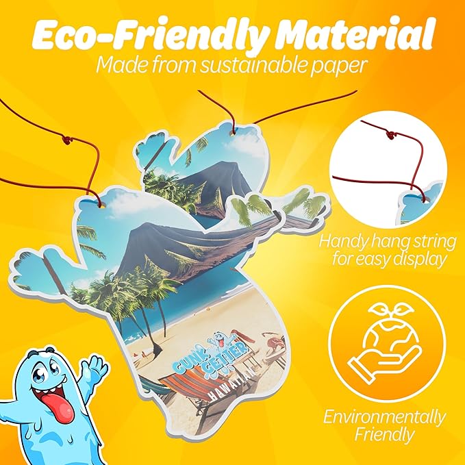 Car Air Fresheners- Long Lasting Scent, Odor Eliminator, Home Essentials, Fresh Fragrance- 96 Pack- Hawaiian