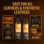 Leather Cleaner and Conditioner Kit – 4-Piece Set with Best Leather Cleaner for Couches, Sofas, Chairs, Furniture, and Car Interiors