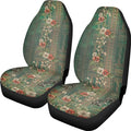 Vatenge Victoria Flower Print Universal Car Seat Protector with Polyester Fabric Thanksgiving Fall Decoration Car Seat Cover with Fixed Hook Suitable for Small Cars, Trucks, and Vans