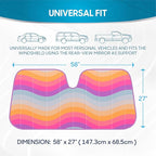 BDK Retro Wave Automotive Windshield Sunshades Accordion Folding Style - Windshield Sun Shade Auto Shade for Cars Trucks SUVs Vans Sun Visor Protector to Block UV Rays – Keeps Vehicle Cool 58” x 27”