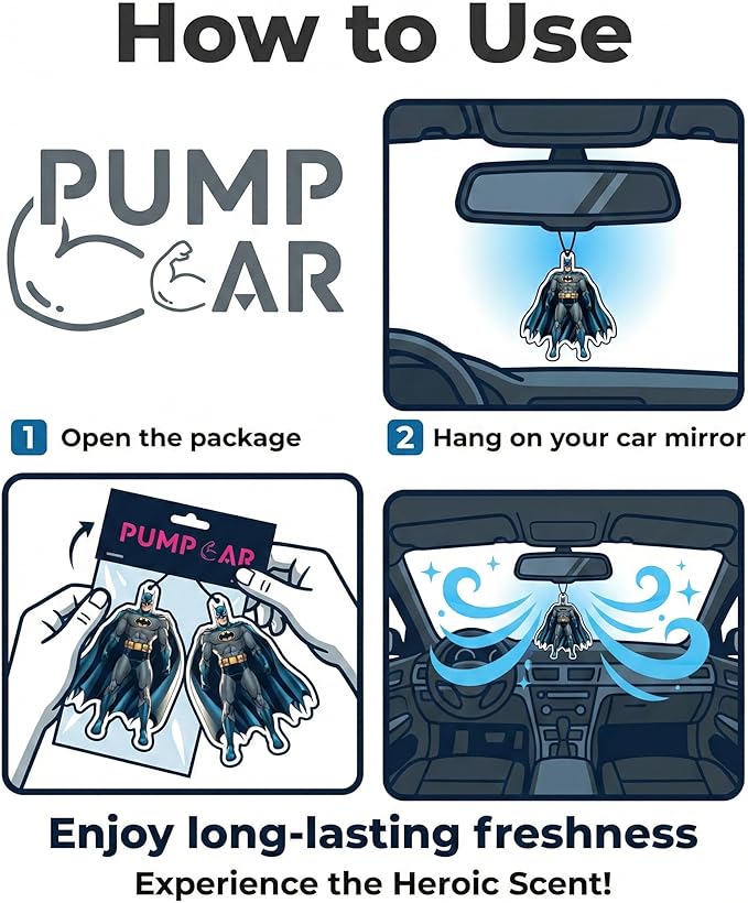 PumpCar 2 pieces bat double-sided hanging cartoon cherry-scented funny car air freshener Cool hanging for rearview mirror Car Interior Accessories Gifts