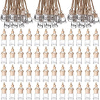 210Pcs 8ml Hanging Car Air Freshener Diffuser Cylindrical Empty Clear Glass Essential Diffuser Oil Aromatherapy Fragrance Perfume Pendant Glass Vial with Wooden Caps Hanging String Car Diffuser Bottle